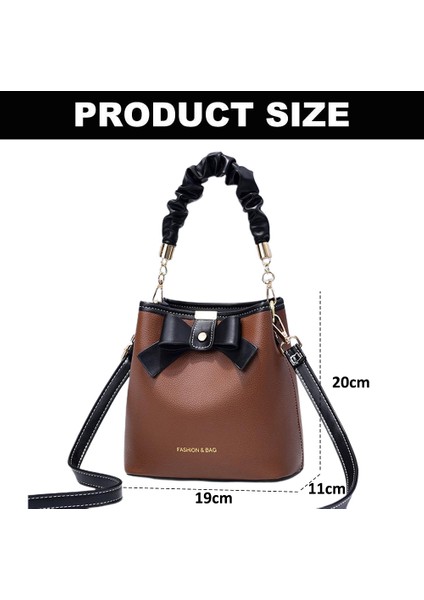 Portable Fashion Bow Bucket Bag，shoulder Diagonal Bag (Yurt Dışından)