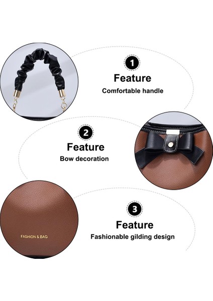 Portable Fashion Bow Bucket Bag，shoulder Diagonal Bag (Yurt Dışından)