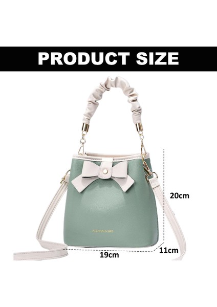 Portable Fashion Bow Bucket Bag，shoulder Diagonal Bag (Yurt Dışından)