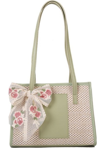 Yeni Moda Dokuma Tote Çanta: Büyük Kapasiteli Hasır Omuz Çantası (Yurt Dışından)