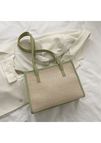 Yeni Moda Dokuma Tote Çanta: Büyük Kapasiteli Hasır Omuz Çantası (Yurt Dışından)