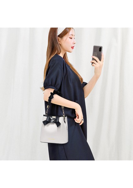 Portable Fashion Bow Bucket Bag，shoulder Diagonal Bag (Yurt Dışından) fırsatları