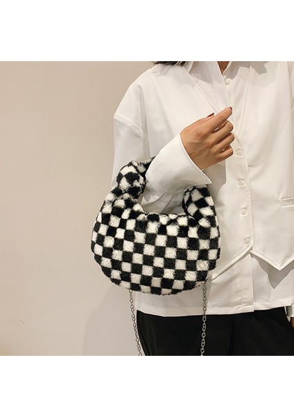 Kış Peluş Hamur Torbası Moda Çanta Taşınabilir Depolama Kılıfı (Yurt Dışından)