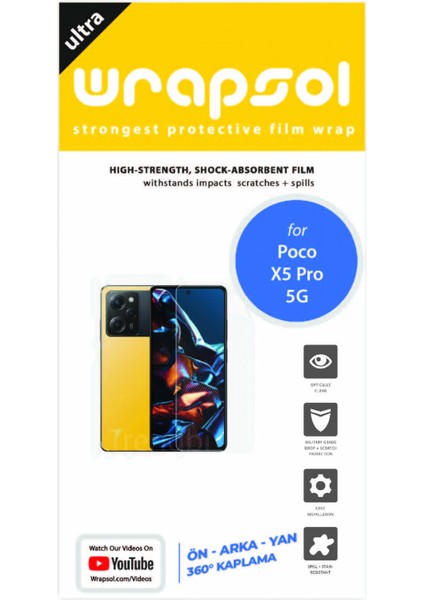Poco X5 Pro 5g Full Kaplama Ön Arka ve Yan 360 Derece Kaplayan Esnek Poliüretan Film fiyatları