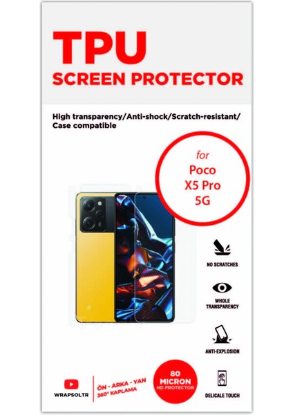 Poco X5 Pro 5g Full Kaplama Ön Arka ve Yan 360 Derece Kaplayan Hd Film