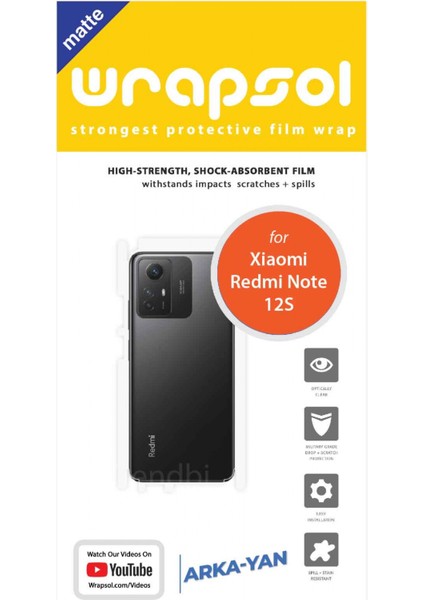 Xiaomi Redmi Note 12S Mat Arka ve Yan Kaplama Köşeler Dahil Kaplayan Poliüretan Film