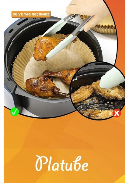 Pisirme Kagidi 50 Adet Airfryer Xxl Xl Yagli Kagit Xiaomi Philips Tüm Markalara Uyumlu Yuvarlak