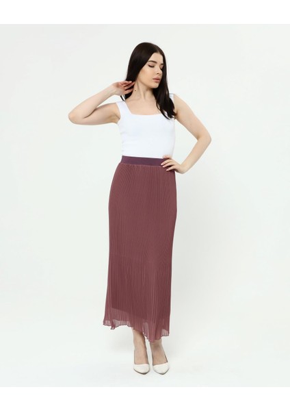 Kadın Pliseli Şifon Uzun Etek modelleri