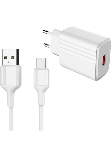 Typ C Şarj Aleti 12W Hızlı Adaptör ve USB Samsung Xiaomi Oppo Huawei Uyumlu