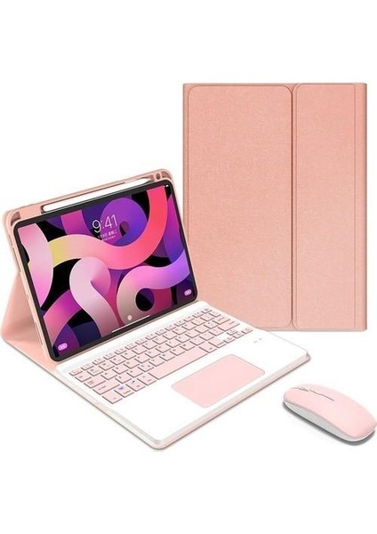 iPad Air 4 Air 5 Türkçe Bluetooth Touchpad Klavyeli Smart Kılıf (Mouse Hediyeli) 360 Derece Döner Uyku Modu Kalem Bölmeli fiyatları