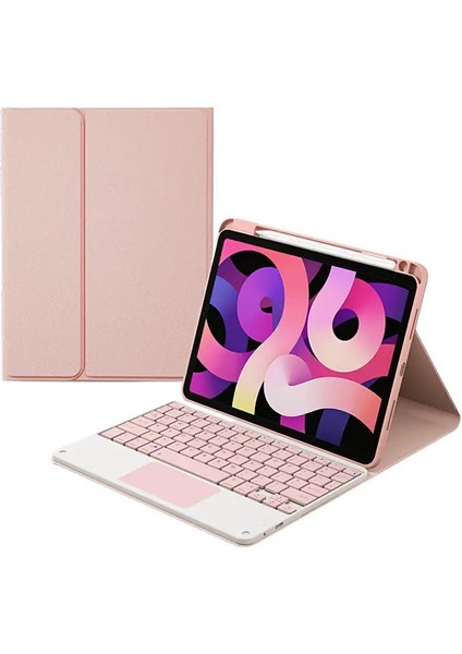 iPad Air 4 Air 5 Türkçe Bluetooth Touchpad Klavyeli Smart Kılıf (Mouse Hediyeli) 360 Derece Döner Uyku Modu Kalem Bölmeli modelleri