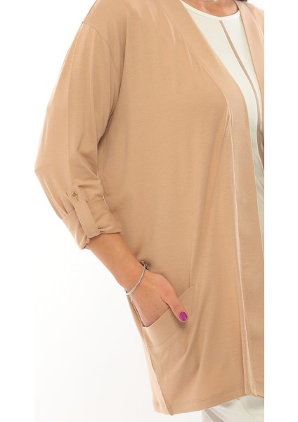 Kadın Cep Detaylı Hırka 3419 Camel modelleri