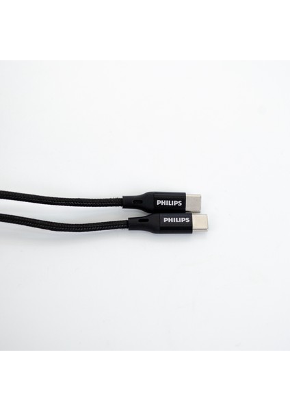 50CM 6A 120W Type-C To Type-C Örgülü Hızlı Data ve Şarj Kablosu Siyah