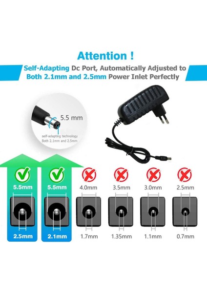 12 Volt 3 Amper Kamera Adaptörü 12V 3A Aadaptör LED Modem Güvenlik Kamerası Plastik Kasa Priz Tipi 5.5x2.1-2.5mm