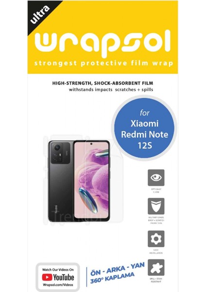 Xiaomi Redmi Note 12S Full Kaplama Ön Arka ve Yan 360 Derece Kaplayan Esnek Poliüretan Film