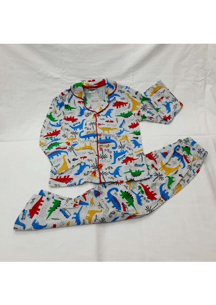 Berkaysun Tekstilden Pamuklu Çocuk Pijama Takımı Önden Düğmeli