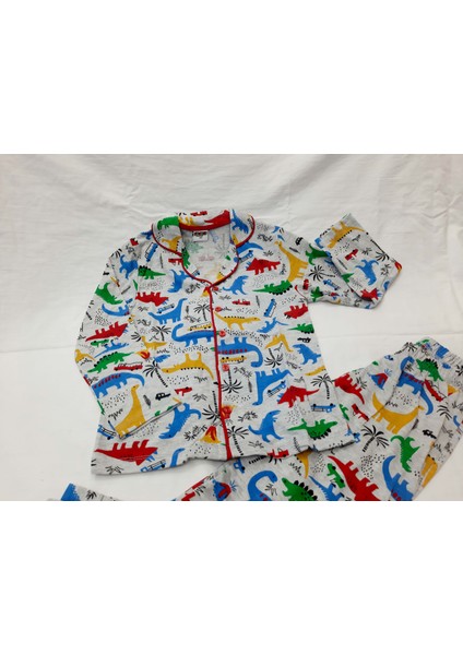 Berkaysun Tekstilden Pamuklu Çocuk Pijama Takımı Önden Düğmeli
