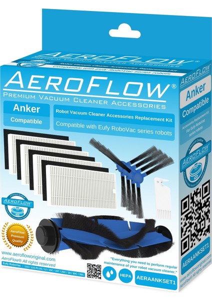 Aeroflow Anker Eufy Robovac G30 Edge Robot Süpürge Uyumlu Aksesuar Seti