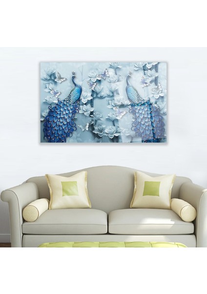 3D Tavus Kuşu Cam Tablo modelleri