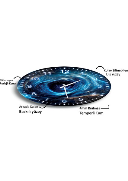 Girdap Cam Saat - 40 cm indirimleri
