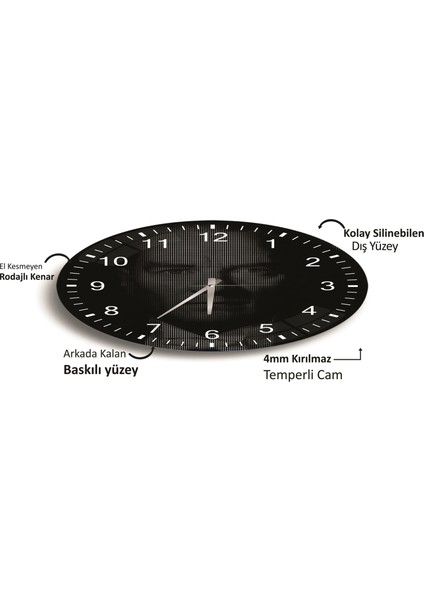 Atatürk Cam Saat - 60 cm indirimleri