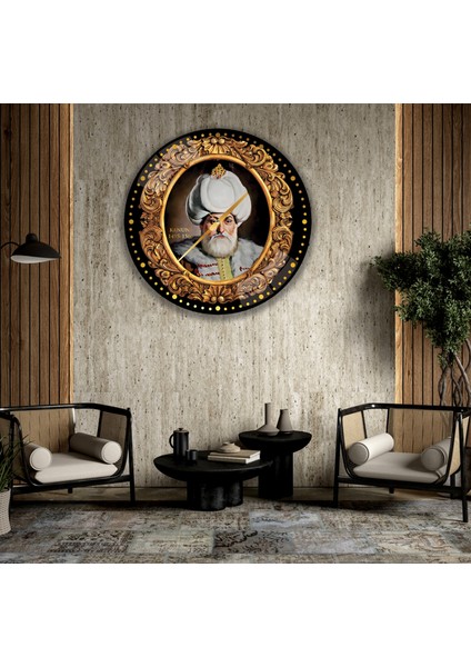 Kanuni Sultan Süleyman Cam Saat - 60 cm