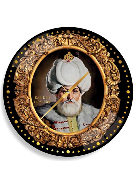 Kanuni Sultan Süleyman Cam Saat - 60 cm