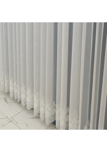 Tül Perde Keten Görünümlü Zemin Ütü Istemez Yeni Sezon Etek Işlemeli Tül Perde 1x2 Seyrek Pileli Tül Perde fiyatları