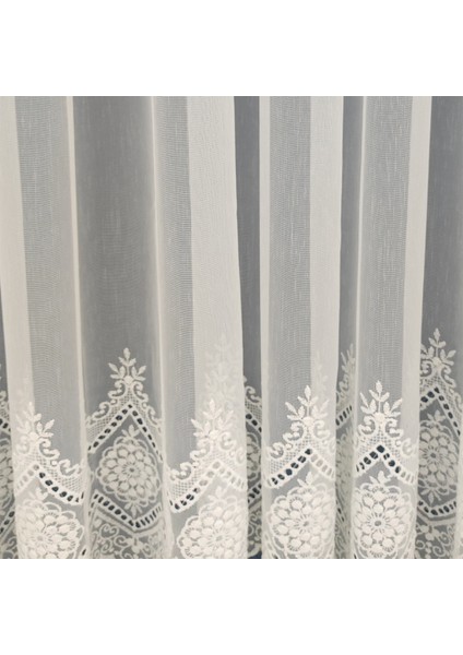 Tül Perde Keten Görünümlü Zemin Ütü Istemez Yeni Sezon Etek Işlemeli Tül Perde 1x2 Seyrek Pileli Tül Perde indirimleri