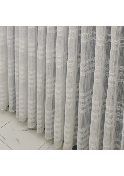 Tül Perde Ağır Gramajlı Sıra Bantlı Sade Kullanışlı Tül Perde 1x3 Sık Pileli Tül Perde modelleri