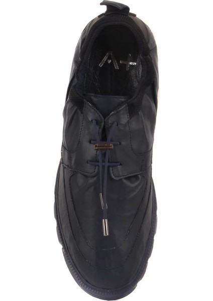 Özel Üretim - Lacivert Deri Erkek Günlük Ayakkabı indirimleri