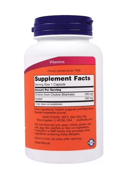 Choline & Inositol 500mg 100 Veg Capsul fiyatları