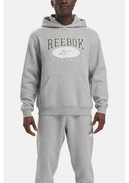 Archive Essentials Erkek Gri Kapüşonlu Sweatshirt