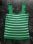Yeşil Beyaz Çizgili Kare Yaka Atlet Triko Crop S / M / L Beden Uyumlu 3