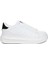 156 Beyaz-Siyah Cilt Sneaker Ayakkabı 1