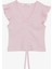 Kız Çocuk Crop Tişört Bağcıklı Fırfırlı 8-14 Yaş, Pembe 1