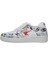 Kadın Vegan Deri Beyaz Sneakers - Warner Bros Marvin the Martian Stencil Tasarım 2