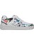 Kadın Vegan Deri Beyaz Sneakers - Warner Bros Marvin the Martian Stencil Tasarım 5