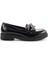 Siyah Kırışık Rugan Kadın Loafer Ayakkabı K01257067008 1
