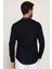 Slim Fit Düz Hakim Yaka Kol Apoletli Ketenli Erkek Siyah Gömlek 5