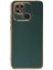 Xiaomi Poco C40 Parlak Kenarlı Bark Silikon Kılıf - Koyu Yeşil 1