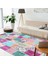 Ilyaki Home Cory Desenli Kadife Pamuk Tabanlı Yıkanabilen Kaydırmaz Salon Halısı 2