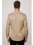 Modern Slim Fit Düz Saten Pamuklu Erkek Krem Gömlek 5