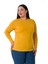 Büyük Beden Bisiklet Yaka Uzun Kollu Viskon Hardal Body 4