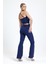 Kemerli Paça Volanlı Pike Çelik Pantolon | PNT32698 Saks 5