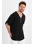 Cep Detaylı V Yaka Süper Oversize T-Shirt 4