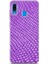 Samsung Galaxy A20 Kılıf Uv Baskılı Abxbi 10 Koruyucu Kılıf Mor Petek 1