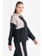 Siyah Kadın Yarım Fermuarlı Kapüşonlu Sweatshirt 23N-2106 4