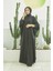 6571-FENDI Modal Abaya Siyah 4