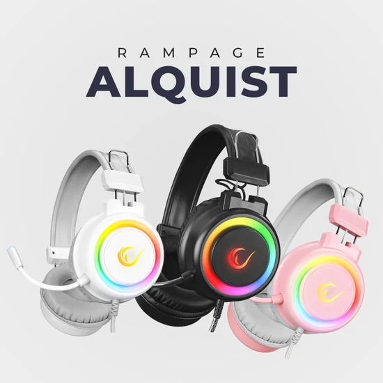 Rampage Alquist SN-R10 Beyaz 3,5mm Rgb Gaming Oyuncu Mikrofonlu Kulaklık